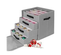 Boîte de rangement pour 64 boules de Noël Relaxdays 40 x 36 5 x 36 5 cm polyester carton gris