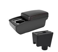 Boîte de rangement pour accoudoir Accessoires Boîte Rangement D’accoudoir Console Centrale Voiture Pour R&enault Pour Sandero Pour Logan 2(A1 Noir rouge SANS USB)