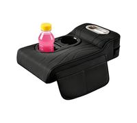 Boîte de rangement pour accoudoir de voiture - Avec coussin - En cuir synthétique - Multifonctionnel - Avec porte-gobelet - Pour véhicules par exemple SUV, camion, voiture et