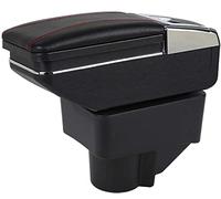 Boîte de rangement pour accoudoir de voiture compatible avec Ford Fiesta 3 2011 ~ 2012 2013 2014 2015 2016 2017 2018 en cuir avec porte-gobelet et cendrier
