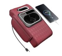Boîte de rangement pour accoudoir de voiture - Organiseur de coussin d'accoudoir à DEL automatique | Porte-gobelet multifonction pour l'organisation du siège , les voyages en voiture et les