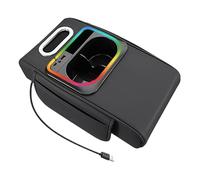 Boîte de rangement pour accoudoir de voiture, tapis de surélévation épais, boîte à mouchoirs, avec compartiment latéral, éclairage d'ambiance et organiseur de port USB, pour camion, SUV, remorque