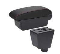 Boîte de rangement pour accoudoir Pour R&enault Pour Captur Pour Clio 3 III IV 4 Voiture Accoudoir Coffre De Rangement Intérieur(C1 Noir rouge Pas d'USB)