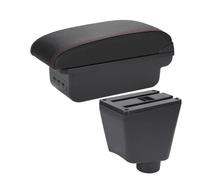 Boîte de rangement pour accoudoir Pour R&enault Pour Captur Pour Clio 3 III IV Boîte D’accoudoir De Voiture Rangement Accessoire Intérieur(B1 Noir rouge 3USB)
