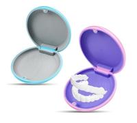 Boîte de Rangement pour Aligneurs Dentaires,2 PCS Magnétique Adultes/Enfants Étui Antipoussière avec Fermeture Sécurisée pour Appareils Dentaires,Prothèses et Gouttières (Portable & Facile à Nettoyer)