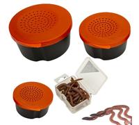 Boîte de rangement pour appâts de pêche avec appât - Boîte de rangement 3 pièces pour de terre - Support d'appât léger, accessoires de pêche portables, Orange 1, Consulte la descripción, Voir