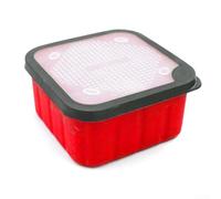 Boîte de rangement pour appâts de pêche avec corps en plastique, trous de circulation d'air et bord d'étanchéité en silicone pour appâts vivants pour carpes et vers rouges (L# (170 x 170 x 85 mm)