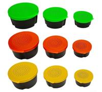 Boîte de rangement pour appâts vivants avec trous de reniflage, rangement portable pour les vers de terre pour l'organisation des articles de pêche (jaune)