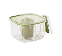 Boîte de rangement pour assaisonnement | 4 compartiments transparents avec couvercle | Boîte de rangement pour condiments, sauces, sucre, sel, poivre, café, grains, chili, poudre, maison, cuisine