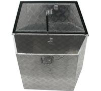 Boîte de rangement pour barre d'attelage en V Boîte en aluminium en tôle striée pour remorque de voiture, losange, grande