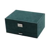 Boîte de rangement pour bijoux, 24 x 17 x 11 cm, planche en velours haute densité, organiseur à bijoux rectangulaire à 3 niveaux, boîte à trésors décorative, pour bijoux, bagues, bracelets