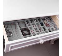 Boîte de rangement pour bijoux, plateau de présentation de bijoux, résistant à la poussière, portable, grande capacité, organisateur de rangement pour colliers, bagues, boucles d'oreilles, petite