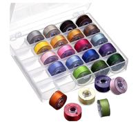 Boîte De Rangement Pour Bobines, Avec 25 Bobines Claires Pour Machine À Coudre Et Fils À Coudre De Couleurs Assorties, Pour Brother/ Babylock/ Janome/ Kenm