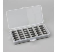 Boîte de rangement pour bobines de couture avec compartiments à grille et rembourrage en éponge épaisse pour la protection et le rangement ordonné (gris)