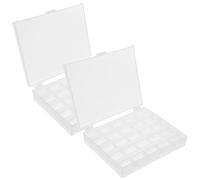 Boîte de Rangement pour Bobines, Lot de 2, 25 Emplacements en Plastique | Organisateur Simple et Élégant, Léger et Portable, pour Voyage et Atelier de Couture