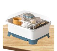 Boîte de rangement pour bouteilles - Égouttoir à vaisselle de cuisine - Organisateur de séchage de bouteilles et d'assiettes - Égouttoir de comptoir - Porte-gobelet de comptoir avec boîte de rangement
