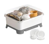 Boîte de rangement pour bouteilles - Égouttoir à vaisselle de cuisine - Organisateur de séchage de bouteilles et d'assiettes - Égouttoir de comptoir - Porte-gobelet de comptoir avec boîte de rangement