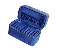 Boîte de rangement pour bracelets, bijoux, cuir synthétique, velours, organisateur pour fiançailles, commode, montres de maison, 18 x 9,5 x 11,5 cm, bleu roi