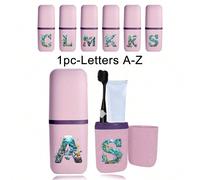 Boîte de rangement pour brosse à dents avec lettres de l'alphabet sur le thème de l'océan, accessoires de salle de bain, boîte de rangement pour brosse à dents et dentifrice de voyage, série de lettre