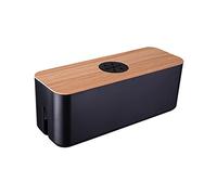 Boîte de rangement pour câble multiprise pour étui - Chargeur anti-poussière - Organiseur de prise - Bac de rangement - Enrouleur de câble - Boîte de gestion des fils - Bois