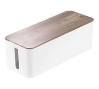 Callstel Boîte de rangement pour multiprise – aspect bois de noyer – 39 cm
