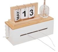 Boîte de rangement pour câbles, anti-cernes, câbles, accessoires de rangement pour solutions d'économie d'espace, plateau de gestion de bureau, sécurité et ordre, accès facile, 32 x 12,5 x 12,5 cm