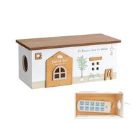 Boîte De Rangement pour Câbles,Bacs en Bois Design Cabine de Rangement,Coffret de Gestion des Câbles - pour Bureau Extérieur Bricolage Électronique Téléphone Téléviseur Voyage