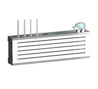 Boîte de Rangement pour câbles en Bois Boîte de Rangement en Bois for routeur WiFi, Gestion des câbles, Fixation Murale, Blanc, 67,5x20x10cm(White a)