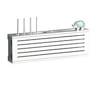 Boîte de Rangement pour câbles en Bois Boîte de Rangement en Bois for routeur WiFi, Gestion des câbles, Fixation Murale, Blanc, 67,5x20x10cm(White B)