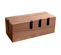 Boîte de rangement pour câbles en bois, équipement de chargement sans fil, organiseur de tri en bois pour la maison, le bureau, les câbles USB, adaptateurs d'alimentation (couleur noyer)