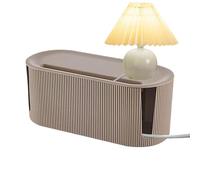 Boîte de rangement pour câbles - Organisateur caché pour le bureau et l'utilisation au sol - Mallette de cabine de grande capacité - Couvercle de prise de courant soigné - Récipient de câble de