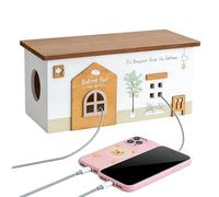 Boîte de rangement pour câbles - Panier design cabine en bois, étui de câbles multifonction | Pour électriques, maison, bureau, artisanat, électronique, garage, téléphone, TV, voyage, bureau extérieur