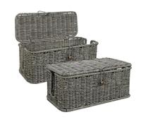 Boîte de rangement pour câbles | Support de gestion de multiprise en rotin tissé à la main | Cache-câbles d'extension pour multiprises, parasurtenseurs, adaptateurs