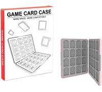Boîte De Rangement Pour Cartes De Jeu Switch/Switch Oled/Lite-Étui En Silicone Magnétique Antichoc,Capacité 32 Cartes,Coffret Compact De Stockage Pour Nintendo Switch (Couleur Rose)
