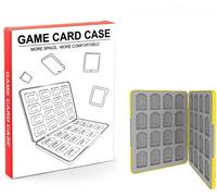 Boîte de Rangement pour Cartes de Jeu Switch/Switch OLED/Lite-Étui en Silicone Magnétique Antichoc,Capacité 32 Cartes,Coffret Compact de Stockage pour Nintendo Switch (Jaune)