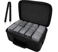 Boîte de rangement pour cartes de sport classées pour 64 cartes de sport à collectionner - Organiseur pour cartes CSG, BGS, FGS, PSA, SGC, cartes de football avec emplacements amovibles en mousse