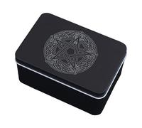 Boîte de rangement pour cartes de tarot - 12 x 8 x 6 cm - Support compact en fer - Étui de protection portable avec design délicat - Porte-cartes sécurisé pour cartes de tarot, Oracle et cartes de jeu
