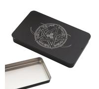 Boîte de rangement pour cartes de tarot - Étui de rangement en fer pour cartes de tarot de taille standard - Accessoire de jeu de table, boîte de protection légère pour l'école, les voyages