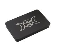 Boîte de rangement pour cartes de tarot, étui de rangement pour cartes en fer, protection légère et robuste, organiseur compact pour accessoires de jeu, fermeture sécurisée pour l'école, les voyages