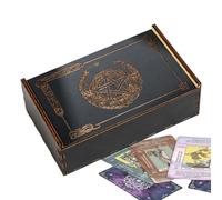 Boîte de rangement pour cartes de tarot - Grande boîte de rangement en bois - Coffre de présentation mystique décoratif avec fermeture sécurisée - Pour pendentifs, boucles d'oreilles, dés, bijoux