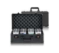 VEVOR Boîte de rangement pour cartes gradées, 4 emplacements, étui de transport pour cartes de sport gradées, séparateurs en mousse, verrou à code, pour 120 PSA, 84 BGS, 96 SGC cartes, 428 top loaders