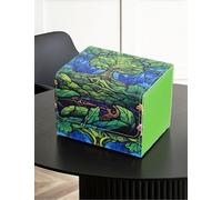 Boîte de rangement pour cartes MTG, boîte de stockage pour cartes à collectionner contient plus de 120 cartes Commander protégées, boîte à cartes en cuir PU convient aux cartes TCG Magic (Vert)