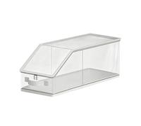 Boîte de rangement pour casquettes de baseball, avec design empilable, peu encombrant, 42 x 22 x 17 cm, boîte de rangement transparente anti-poussière, pliable, pour placard, étagère, chambre à