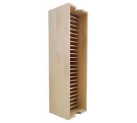 Boîte de rangement pour CD en bois massif - Bureau pour films, DVD et cassettes - Peut contenir jusqu'à 25 disques - Présentoir élégant pour la maison ou le bureau