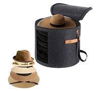 Boîte de rangement pour chapeau avec couvercle,48.3 cm,Pour homme et femme,Grandes boîtes rondes pour chapeau,Pliable,En feutre,Avec couvercles,Pour animaux en peluche,Gris foncé