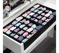 Boîte de rangement pour chaussettes et sous-vêtements - 24 compartiments - Organiseur de tiroir pliable pour économiser de l'espace dans un placard, noir