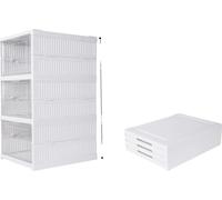 Boîte de rangement pour chaussures, design empilable, propriétés anti-poussière, 3 niveaux