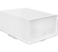 Boîte de rangement pour chaussures, peu encombrante, organisateur étanche à la poussière, BLANC, L