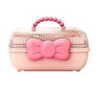 Boîte De Rangement Pour Cheveux, Boîte D'organisateur D'accessoires De Cheveux, Boîtier De Stockage À Compartiments Polyvalents À 3 Couches Avec Poignée, Pour Bijoux, Maquillage, 27,5 × 14,5 × 15 CM