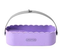 Boîte de rangement pour cosmétiques avec poignée pour nettoyer les pinceaux de maquillage et les œufs de beauté - Fournitures de salle de bain pratiques pour les amateurs de maquillage